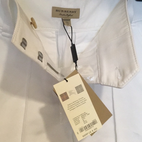 Burberry Skelton pleated white pant